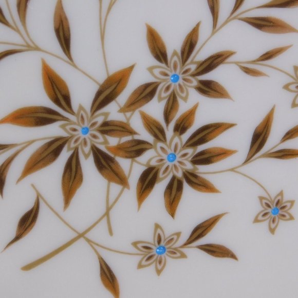 Lenox Starlight Pattern Salad Plate X-302 7-3/4" Brown Flowers Blue Centers Gold - Picture 3 of 7